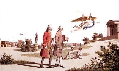 The Spirit of Voltaire and Jean Jacques Rousseau Leads Them to the Immortality Temple by French School